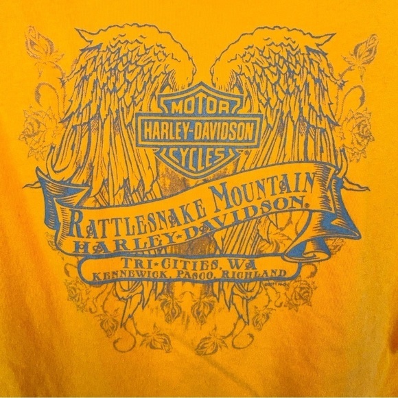 Harley Davidson Women’s Orange Rattlesnake Mountain T Shirt Size S - Picture 5 of 7